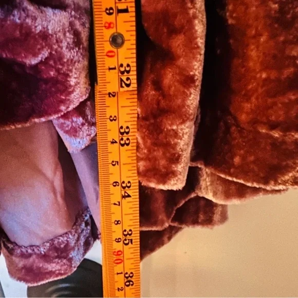 Free People Mauve Velvet Easy To Love Babydoll Flare Sleeve Tiered Mini Dress M - Picture 6 of 6